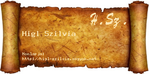 Higl Szilvia névjegykártya