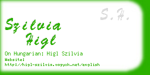 szilvia higl business card